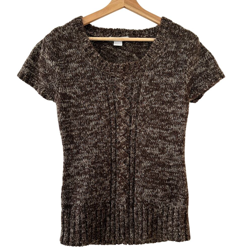 Vintage Y2K Charlotte Russe Brown Sweater Top Womens Large Minimalist 2000s